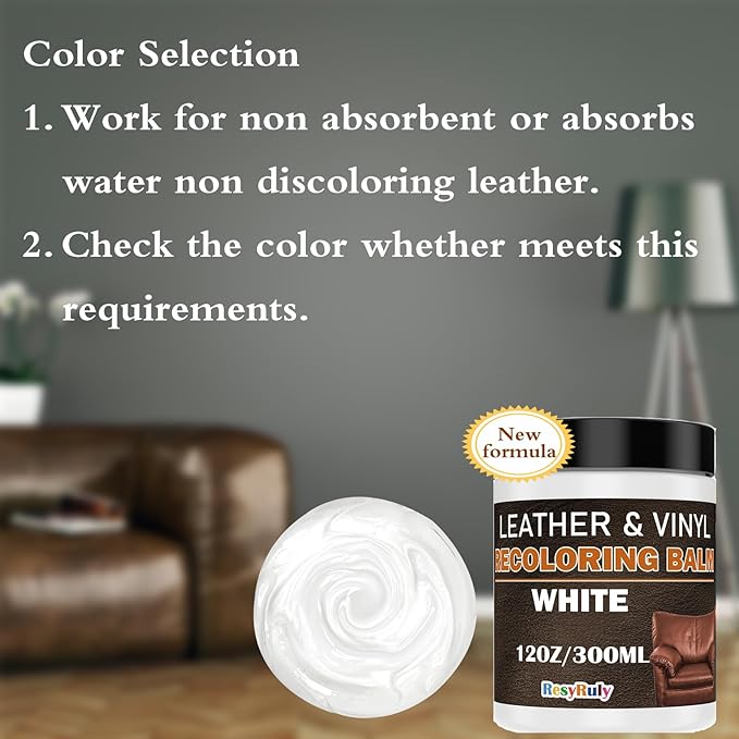 White Leather Repair Kit White Leather Dye Vinyl Paint Cream Purse Boat Seat - Image 6