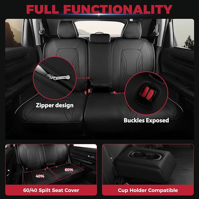 FREESOO Seat Covers for Honda CRV, Custom Fit Car Seat Covers for CRV LX EX - Image 5