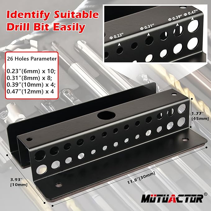 MUTUACTOR Magnetic Drill Bit Organizer, No Drilling Magnet Impact Drill Bit - Image 5