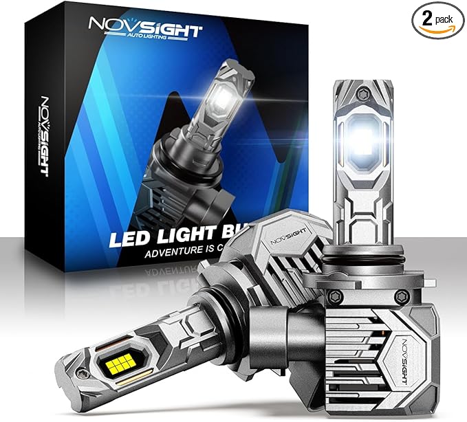 NOVSIGHT 9005 LED Fog Light Bulbs, 50000 Lumens 6500K Cool White Light by NOVSIGHT