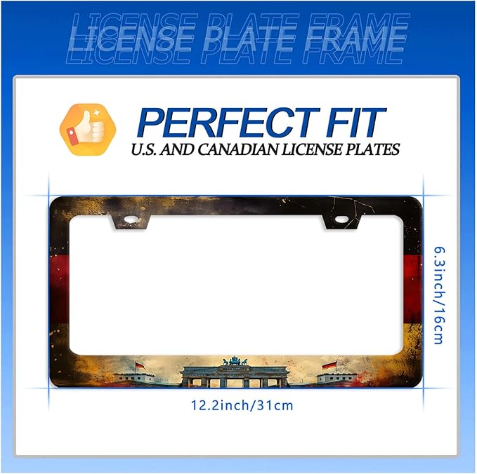 German Flag License Plate Frame Vintage Germany License Plate Stainless Steel - Image 7
