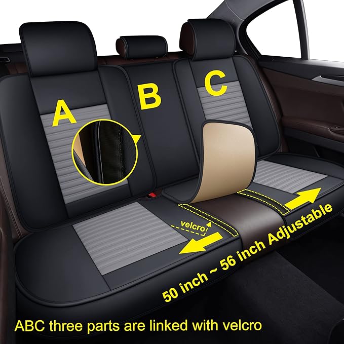 LINGVIDO Car Seat Covers, Breathable and Waterproof Faux Leather Automotive - Image 7