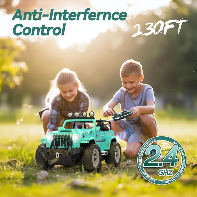 DEERC Remote Control Car with Fog Mist & Music, 1:16 Remote Control Truck - Image 6