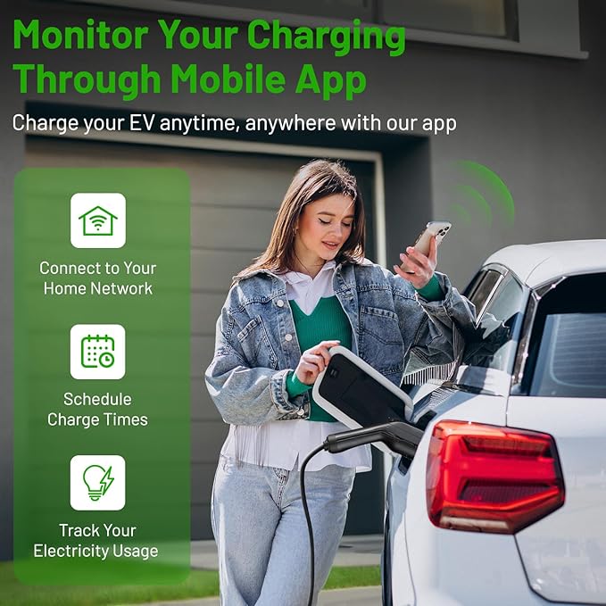 SBB Home Smart Level 2 EV Charger up to 48Amp, 240V Indoor/Outdoor Fast Car - Image 2