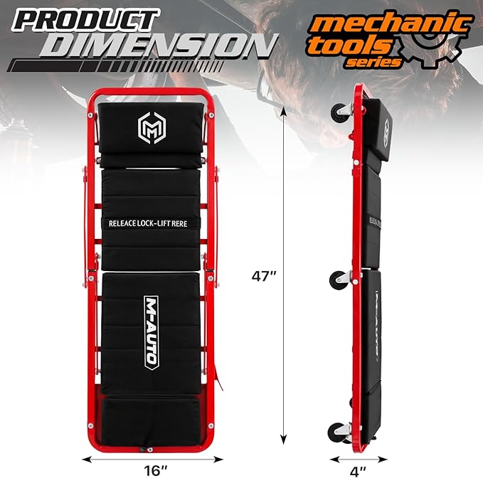 M-AUTO Heavy-Duty Convertible Mechanic Creeper, Z-Creeper 2-in-1 Creeper and - Image 2