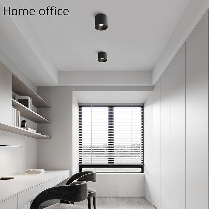 Modern Ceiling Light Fixture, Dimmable Flush Mount 4.72'' Black Cylinder - Image 6