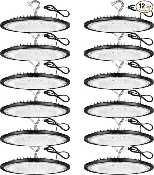 12 Pack 240W UFO LED High Bay Lights, 120VAC IP66 Waterproof, 40000LM 5000K by YANYCN
