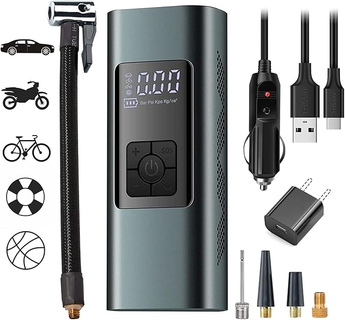 Tire Inflator Portable Air Compressor: Cordless Air Pump by Neakhmer