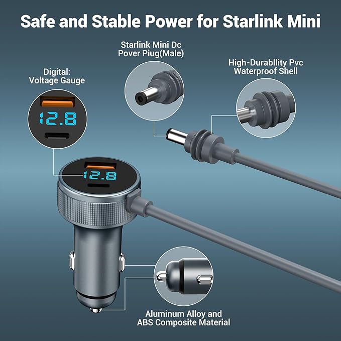 Starlink Mini Cable, 3-in-1 Starlink Mini Car Adapter - Image 4