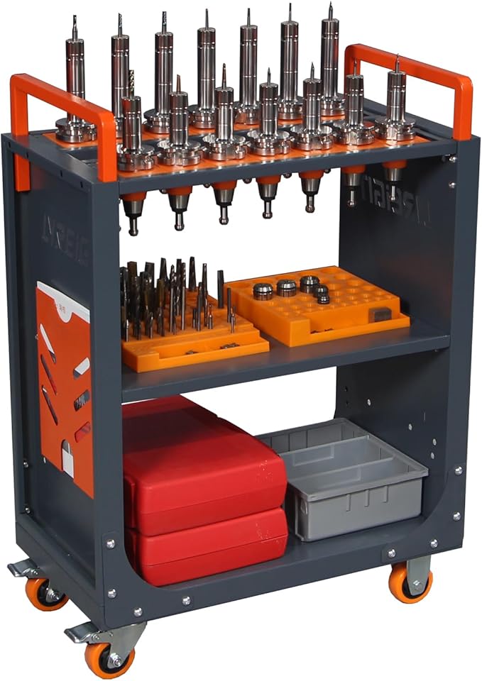 BT50 CNC Tool Holder Transfer Cart, Mobile CNC Tool Storage Cart by LYREIGNCNCME