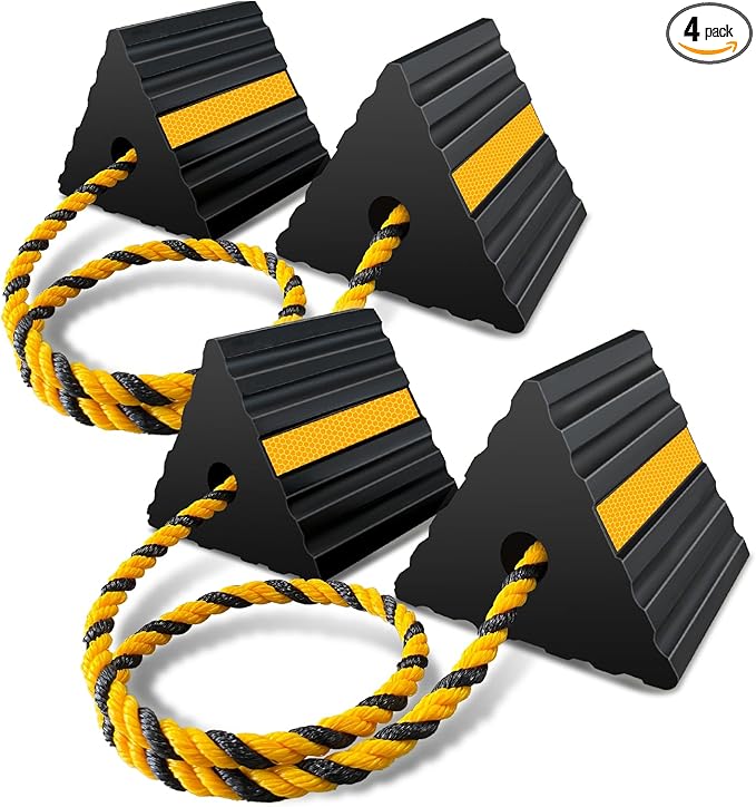 ROBLOCK Rubber Wheel Chocks for RV Trailer Camper Truck Car Aircraft Boat by ROBLOCK