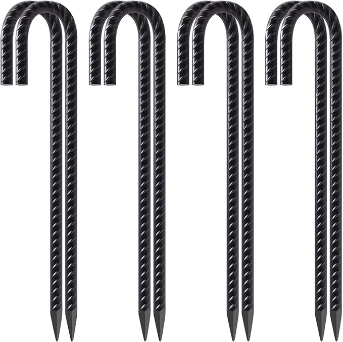 VVOKGO Rebar Stakes 12 Inches J Hook Heavy Duty Chain Link Fence Stakes by VVOKGO