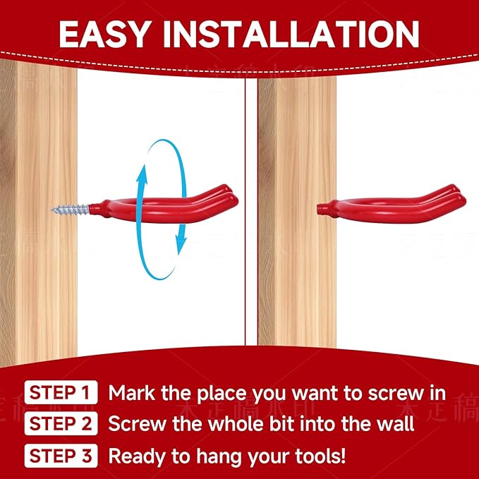 12 Pack Garage Storage System Steel U Hooks - Image 7
