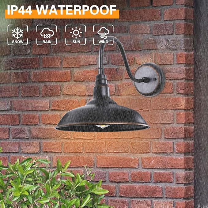 Gooseneck Outdoor Light Fixture, Bronze Porch Lighting, Gooseneck Wall Sconce - Image 4
