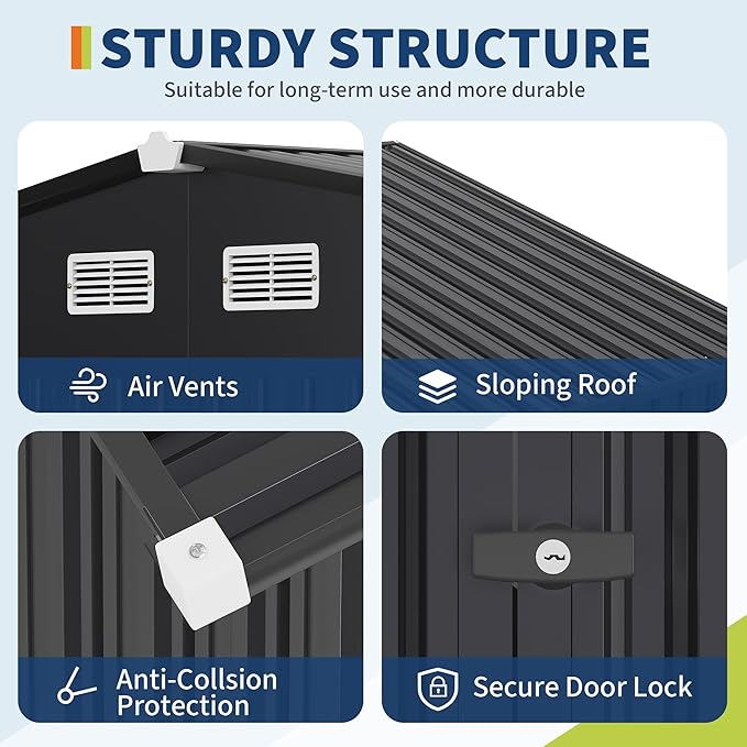 8x10x6.4 FT Outdoor Storage Sheds - Image 5