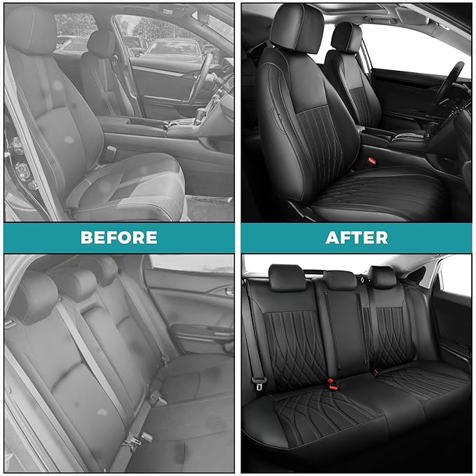 Seat Covers for Honda Civic Sedan EX-L, Sport 2016 2017 2018 2019 2020 2021 - Image 5