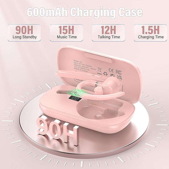 Bluetooth Headset, Wireless Bluetooth 5.3 Earpiece, 90Hrs Hands Free Headset - Image 4