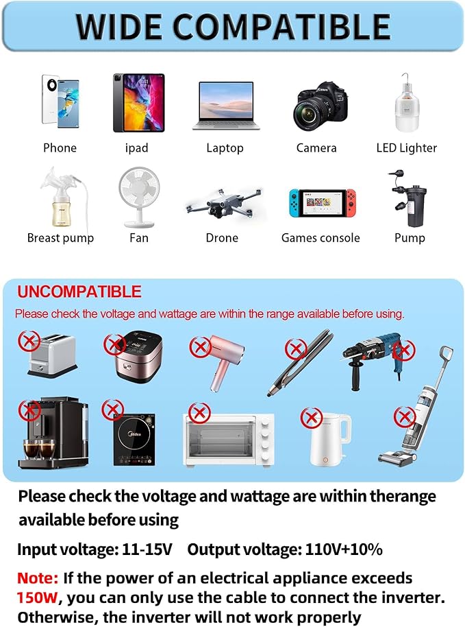 1000W/2000W Car Power Inverter 12v to 110v DC to AC Converter - Image 5