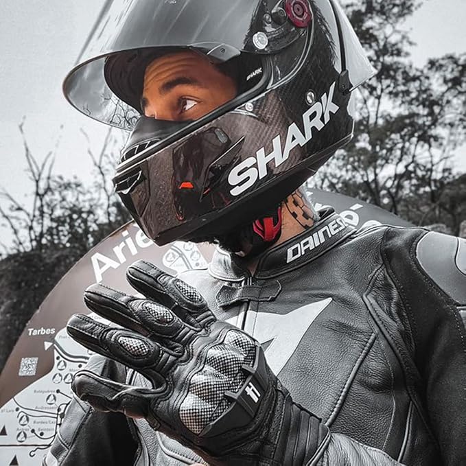 Harssidanzar Breathable Leather Motorcycle Gloves Touchscreen - Image 6