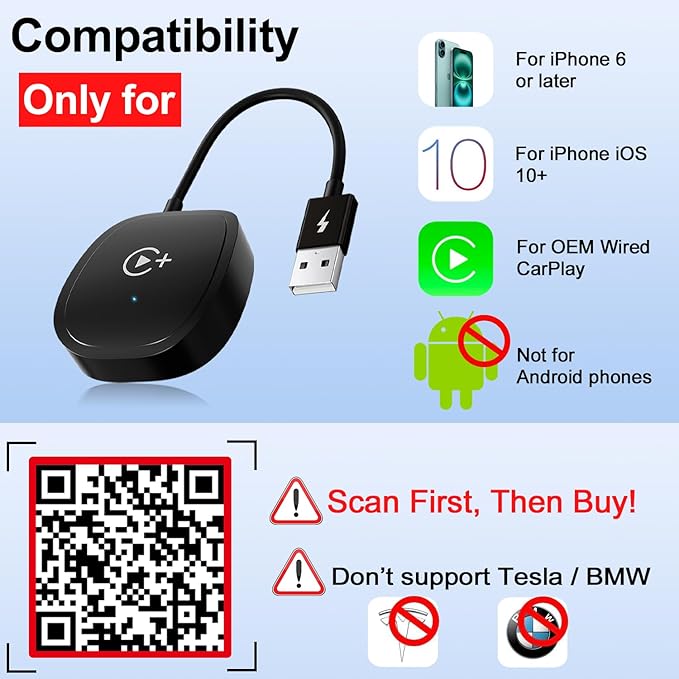 Wireless CarPlay Adapter, CarPlay Wireless Adapter Supports Netflix, and Tiktok - Image 5
