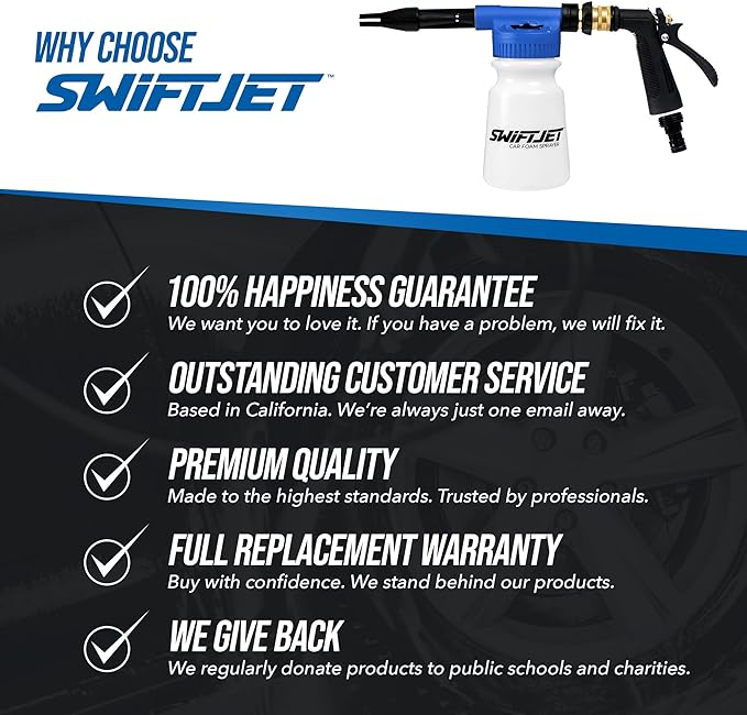 SwiftJet Car Wash Foam Gun + Microfiber Wash Mitt - Image 7