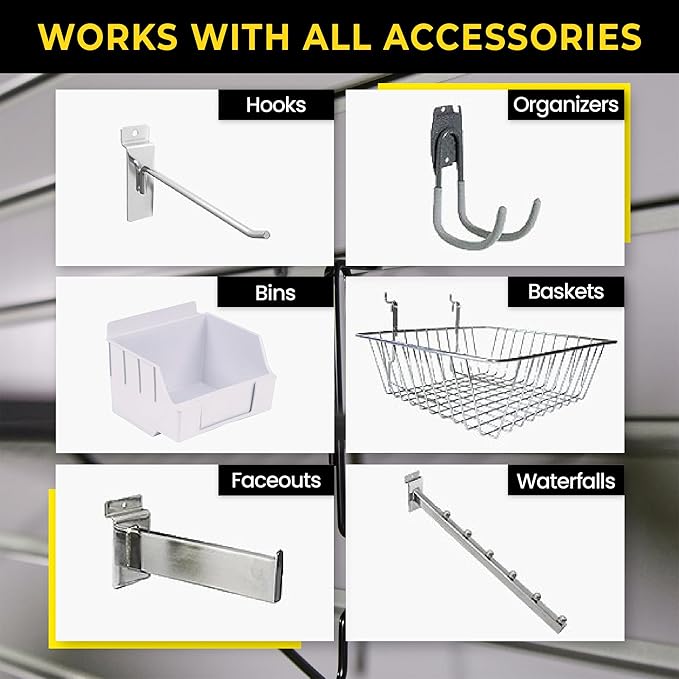 DLDIRECT Slatwall Panel Garage Wall Organizer: Heavy Duty Mounted PVC Rack - Image 6