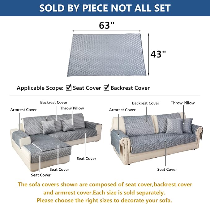 Eismodra Couch Cover, Sectional Couch Covers, Sofa Covers - Image 5