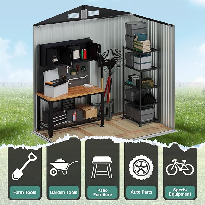 6x4 FT Outdoor Storage Shed - Image 4
