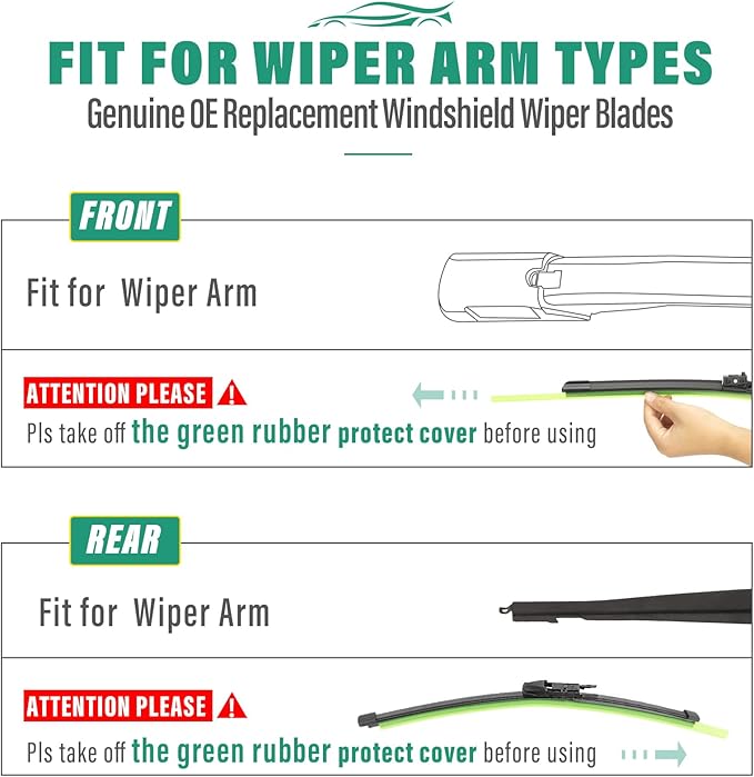 24" 19" 12" Windshield Wiper Blades Replacement - Image 8