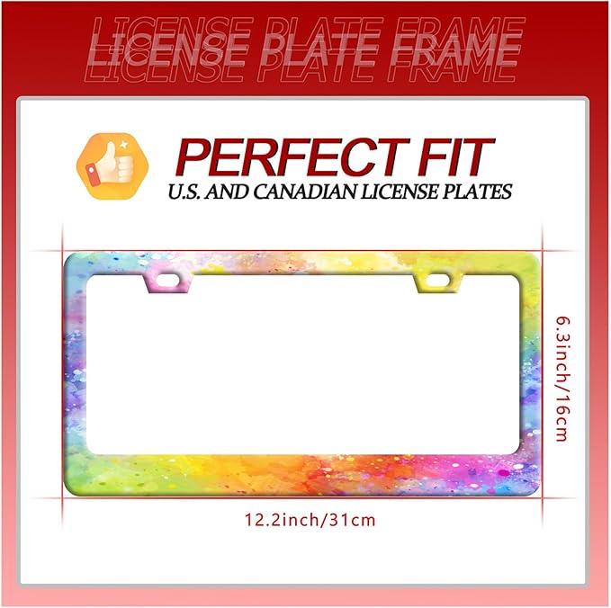 Colorful Rainbow Personalized License Plate Frame License Plate Stainless Steel - Image 7