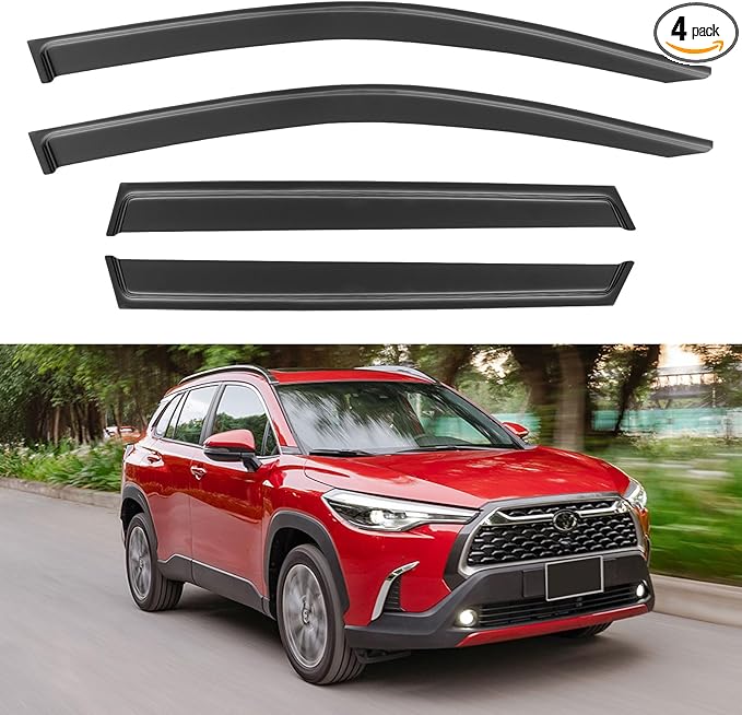 Window Visors Rain Guards for 2022 2023 2024 2025 Toyota Corolla Cross by YQAUTEC