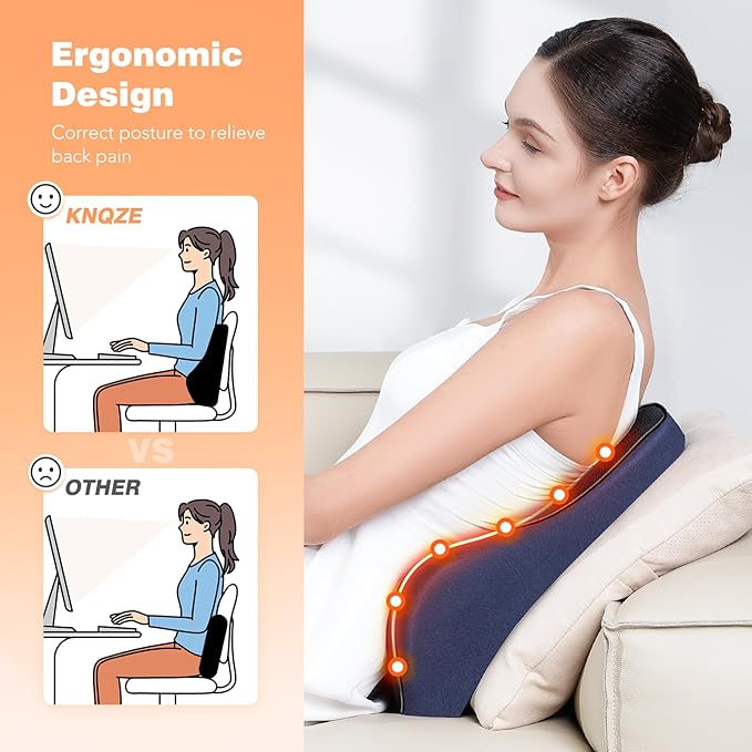 Lumbar Support Pillow for Office Chair, Heated Back Support Pillow - Image 4