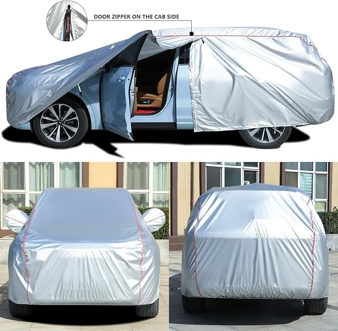 Tecoom Hard Shell Zipper Design Waterproof UV-Proof Windproof Car Cover - Image 4