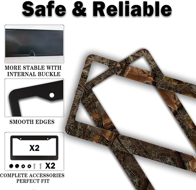 License Plate Mount for Men Multicolor License Plate Frames for Women Camo - Image 4