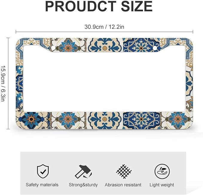 Boho Mexican Tile License Plate Frames - Image 2