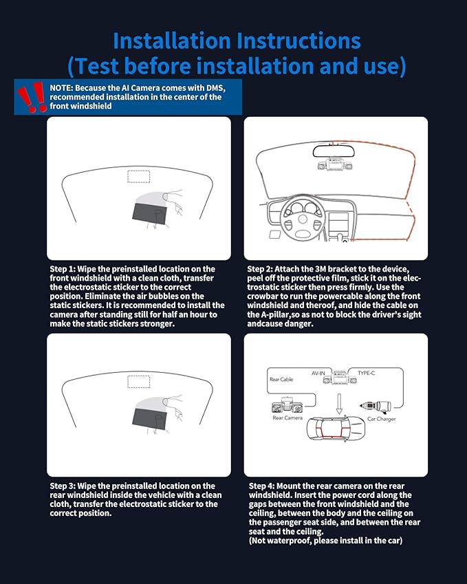 360° View 5 Channel Dash Cam Front and Rear - Image 12