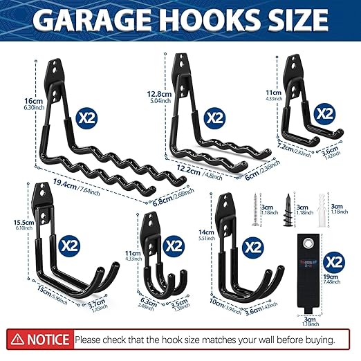 3-H Garage Wall Hooks 28 Pack, Garage Hooks Heavy Duty - Image 2