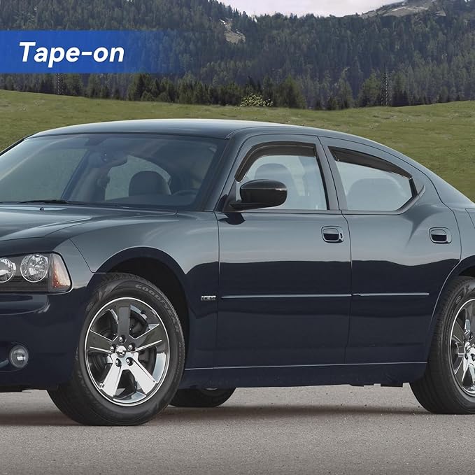 Window Visors Rain Guards for 2006 2007 2008 2009 2010 Dodge Charger, - Image 3