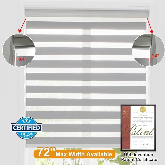 Persilux Cordless Zebra Blinds for Windows, Roller Shades for Windows Dual - Image 4
