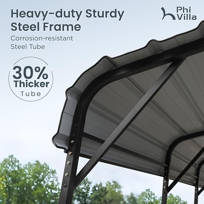 PHI VILLA 35 x 14 ft Heavy Duty Metal Carport - Image 4