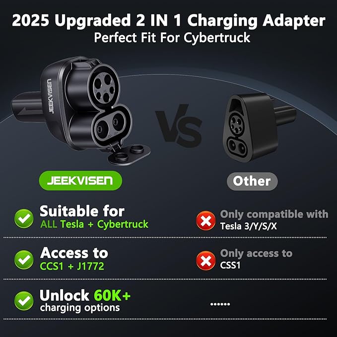 2025 Upgraded Cybertruck 2 in1 CCS & J1772 to Tesla Adapter, 250KW Fast Charging - Image 6