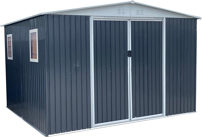 10x12 FT Outdoor Storage Shed, Large Metal Garden Shed - Image 4