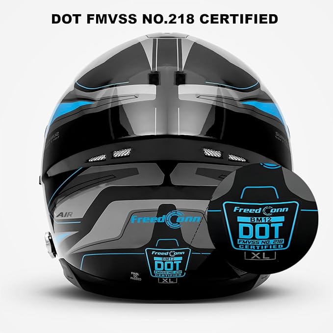 FreedConn BM12 Bluetooth Full Face Motorcycle Helmet - Image 7