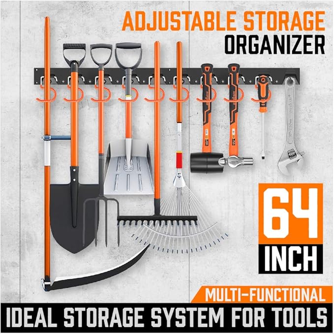 HORUSDY 64 Inch Adjustable Storage System, Wall Mount Tool Organizer, Tool - Image 3