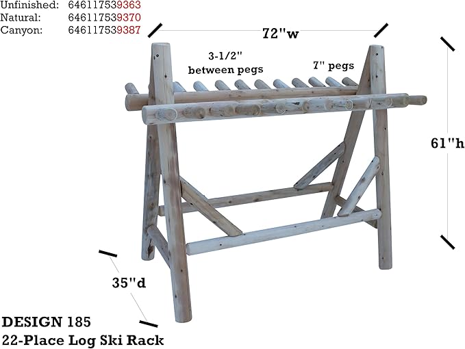 22-Place Freestanding Ski Log Racks, Pole Ski Holders, Garage Racks - Image 3