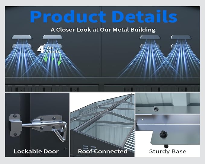 10x20 Metal Shed, Metal Garage Building - Image 4