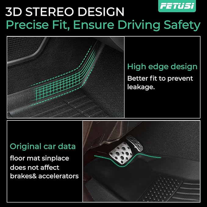 Floor Mats Fit for Toyota Tacoma 2024 2025 Double Cab, All Weather Floor Liner - Image 3