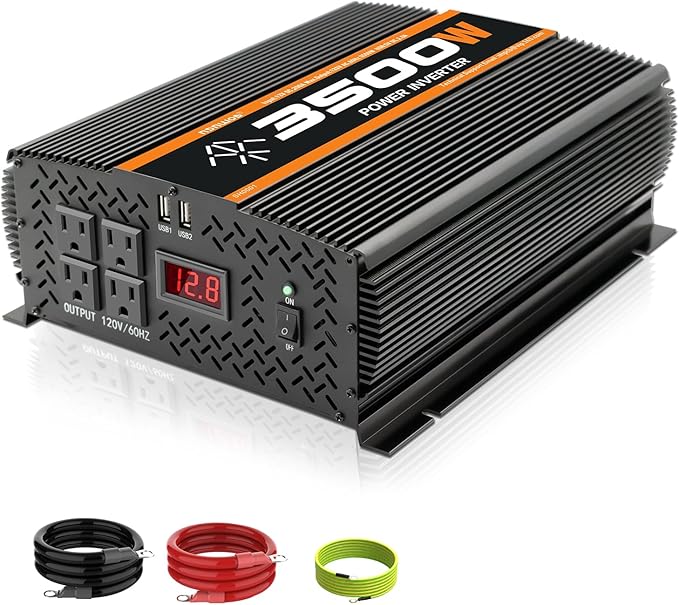3500 Watt 12v Power Inverter for Vehicles car Truck RV Solar, dc 12v to 110v ac by TVNIKDPOWERINVERTER