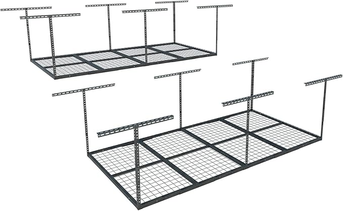 FLEXIMOUNTS 4x8 Overhead Garage Storage Rack, Adjustable Organization System by FLEXIMOUNTS