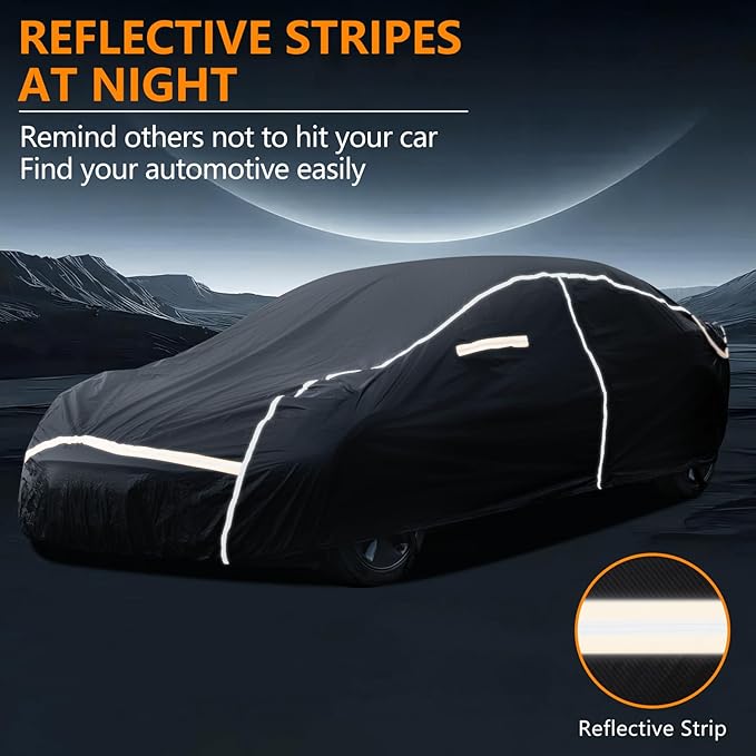 Car Covers for Automobiles, 6 Layers Car Cover Waterproof All Weather, Full - Image 3